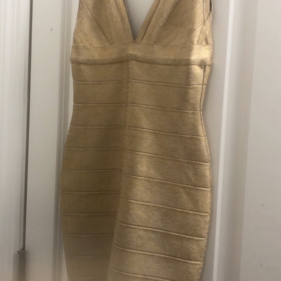 SOLD light in the box gold bandage dress SOLD - Picture 2 of 3